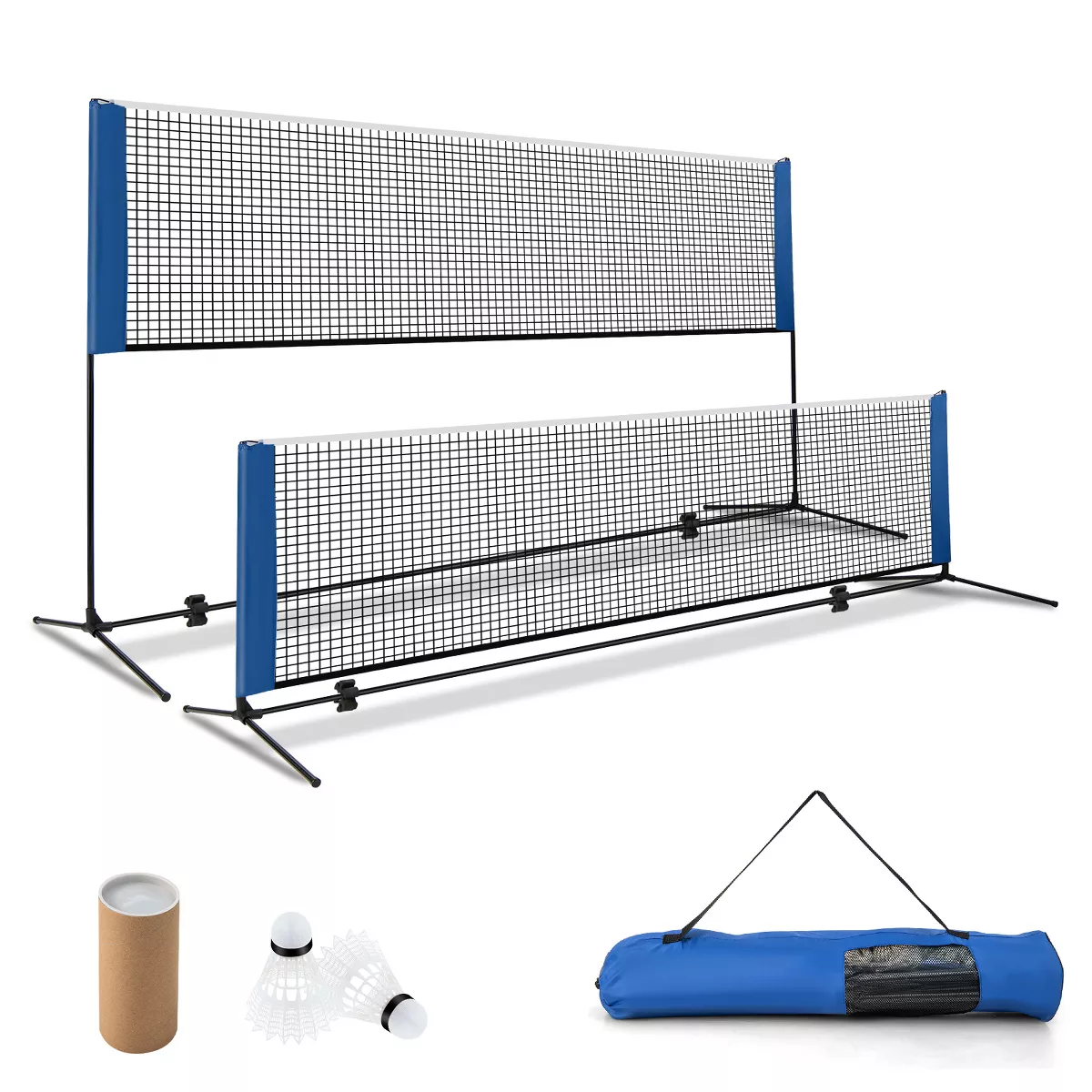 Portable 13.8'x5' Badminton Beach Volleyball Tennis Training Net w/ Carrying Bag